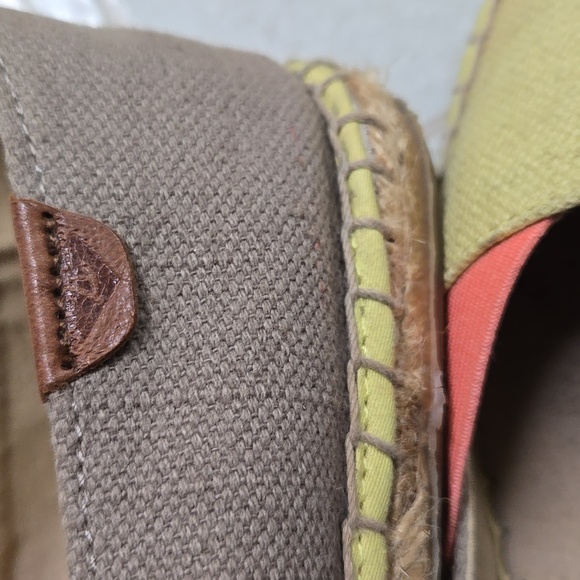 Sperry Espadrilles size 9 beige, lime green and neon details. Super Comfy!! - Picture 2 of 9